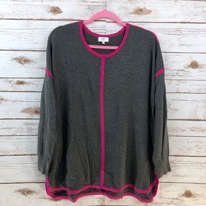 Crown & Ivy gray slouchy pullover